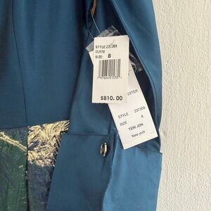 Teri Jon Teal and Gold Women's size 8 dress! Very elegant!!